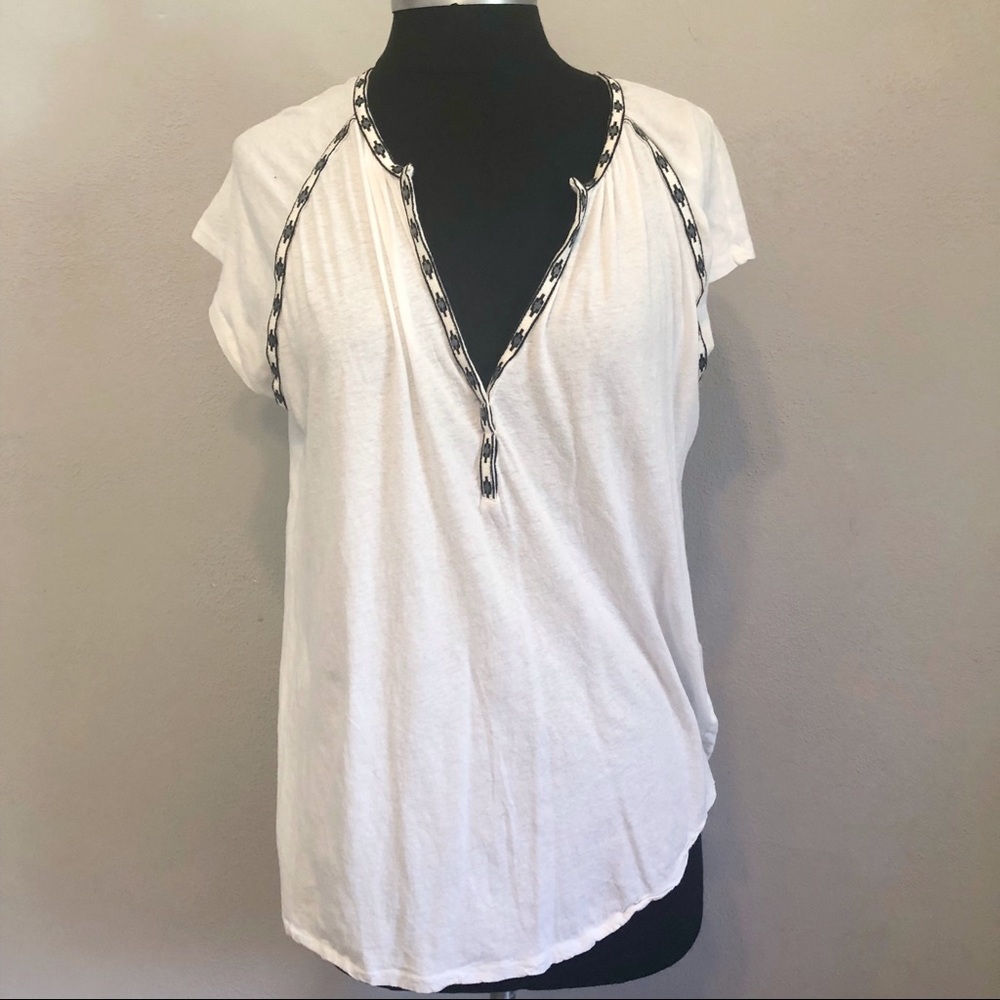Madewell White Flowy Western Rodeo Tunic